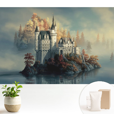 Tapeta do obyvaku Hrad na podzim se odráží ve vodě