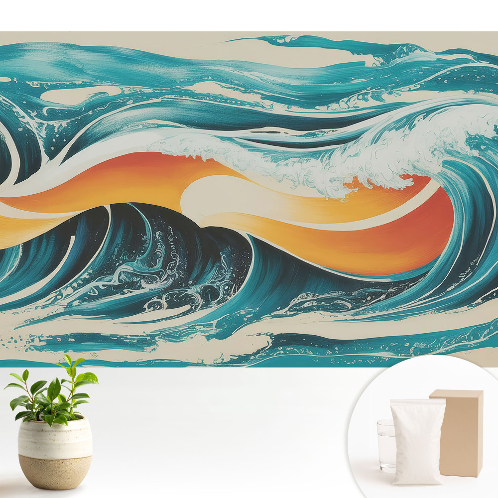 Tapeta do obývacího pokoje s abstraktním motivem „Oceán energie”