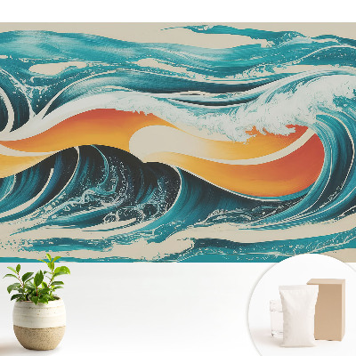 Tapeta do obývacího pokoje s abstraktním motivem „Oceán energie”