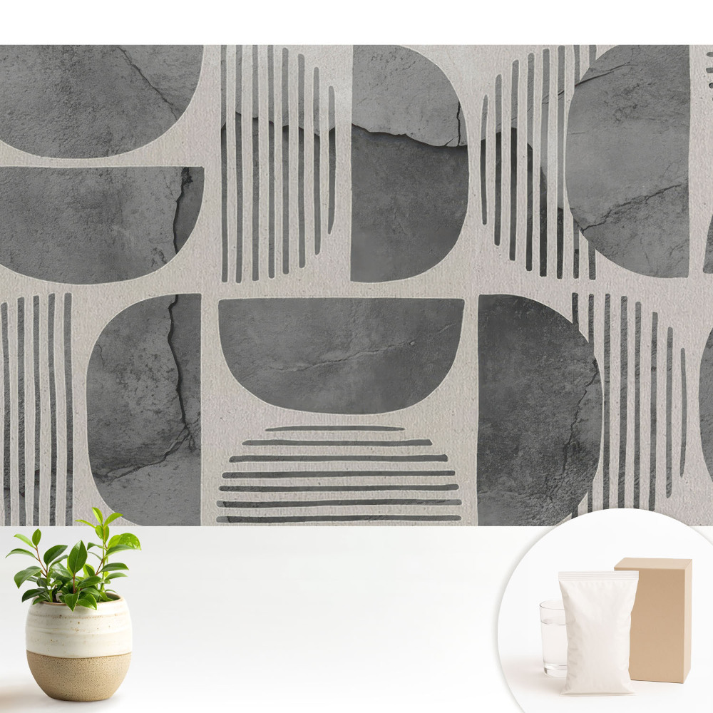 Tapeta do obývacího pokoje s geometrickými vzory a minimalistickými tvary