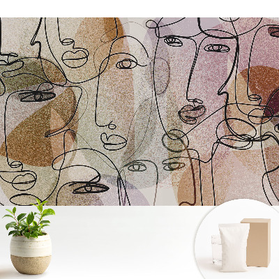 Samolepící tapeta Abstraktní tváře v moderním stylu
