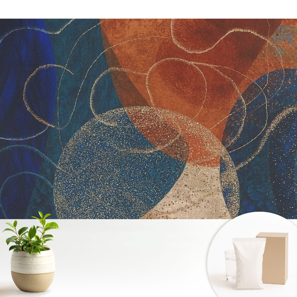 Tapeta s moderním abstraktním motivem v kontrastních barvách