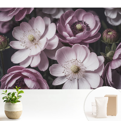 Samolepící tapeta Růžové a bílé květy, klasické a elegantní