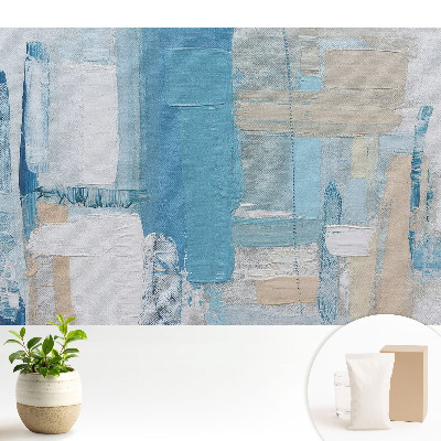 Samolepící tapeta Abstraktní modrý a béžový vzor