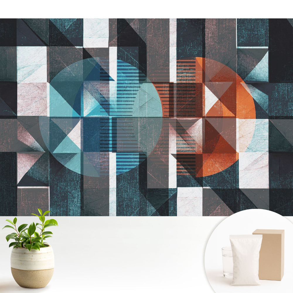 Samolepící tapeta s geometrickým vzorem v živých barvách