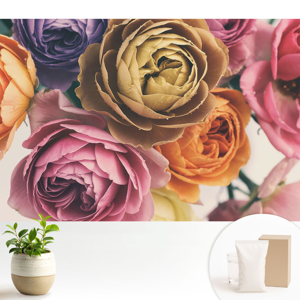 Tapeta na zeď Květiny v přírodních barvách