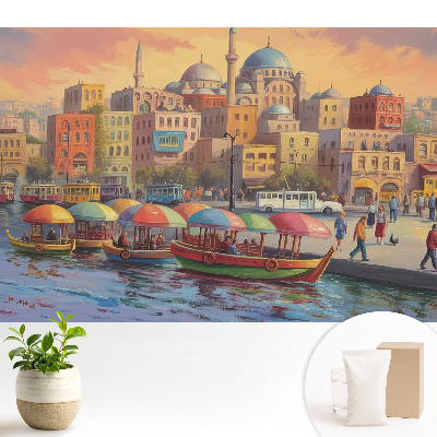 Samolepící tapeta Barevné lodě a městské kopule