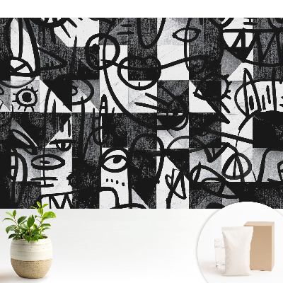 Tapeta do obývacího pokoje s abstraktními liniemi a tvary