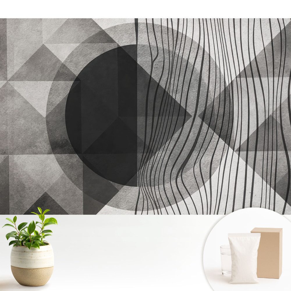 Samolepící tapeta se stylovými geometrickými vzory v odstínech šedé