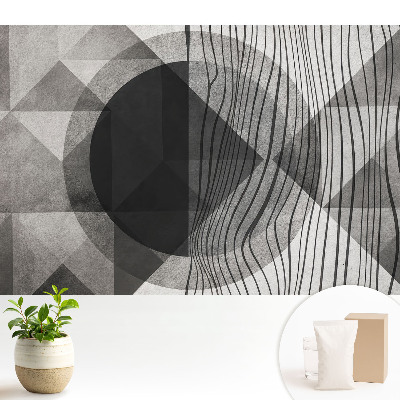 Samolepící tapeta se stylovými geometrickými vzory v odstínech šedé