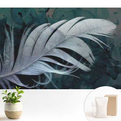 Tapeta do obývacího pokoje s jemným pírkem na abstraktním pozadí