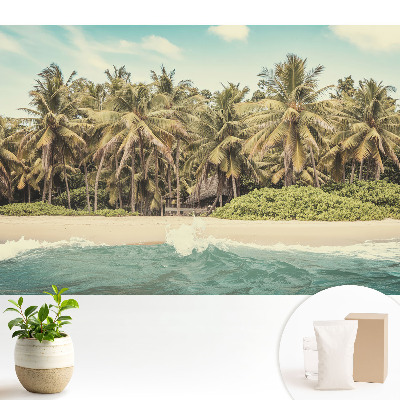 Tapeta do obyvaku Tropický ráj plný palem a modré oblohy
