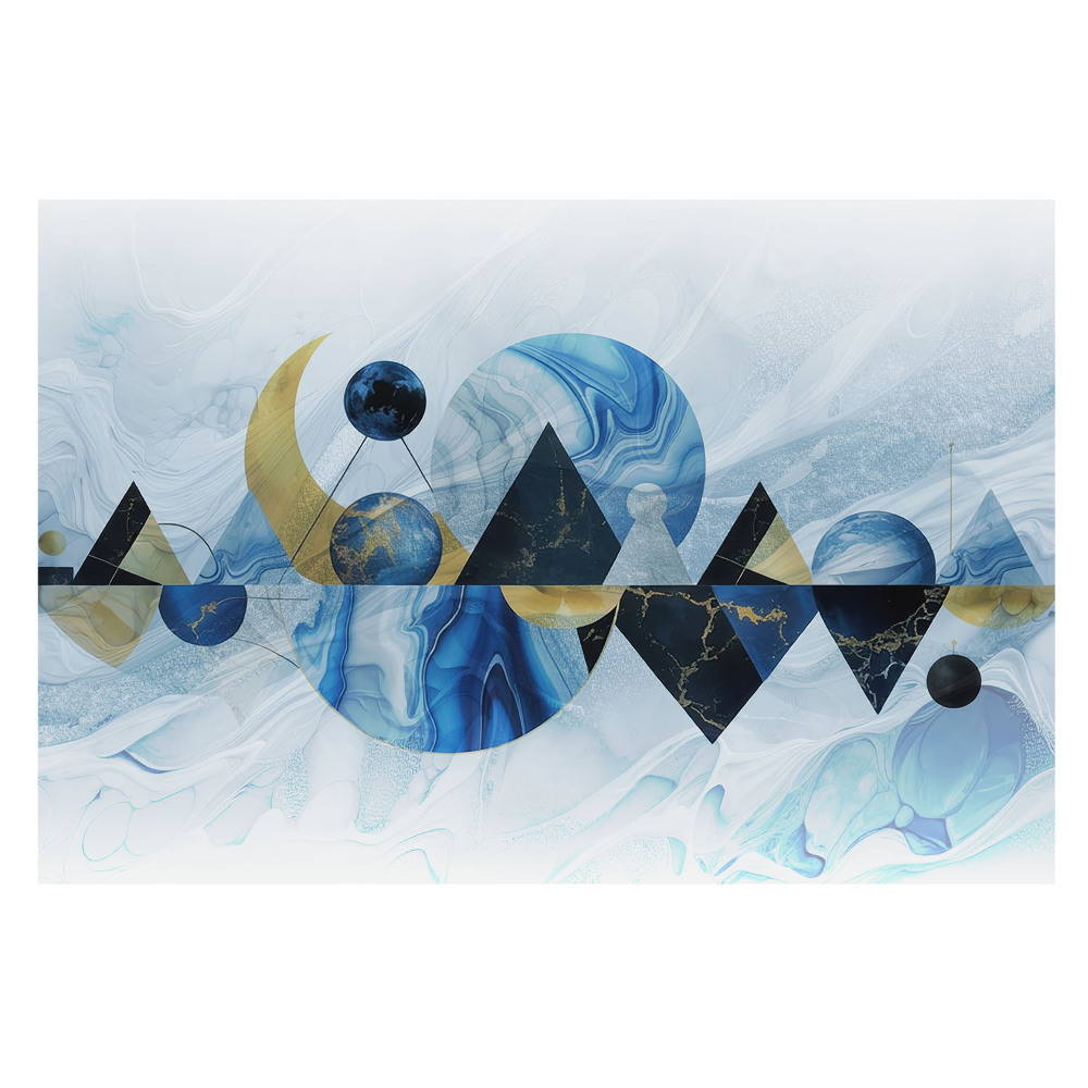 Tapeta na zeď Geometrické tvary v odstínech modré