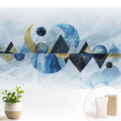 Tapeta na zeď Geometrické tvary v odstínech modré