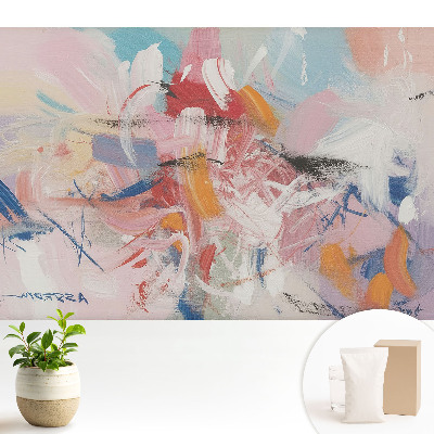 Tapeta do obývacího pokoje s barevnými abstraktními tahy