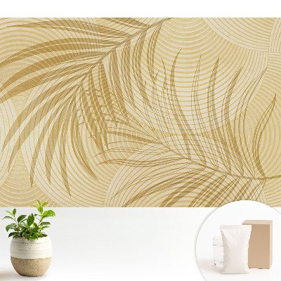 Tapeta na zeď Jemné listy a soustředné kruhy