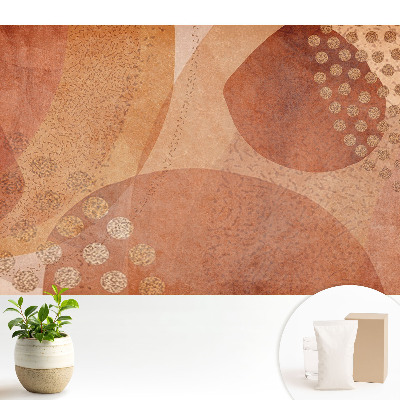 Tapeta s abstraktními zemitými tvary a tečkami