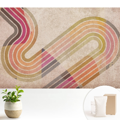 Tapeta na zeď s abstraktním motivem tvarů barevných čar