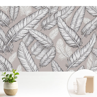 Tapeta s jemným peřím ve formě symetrického vzoru pro klasický elegantní vzhled