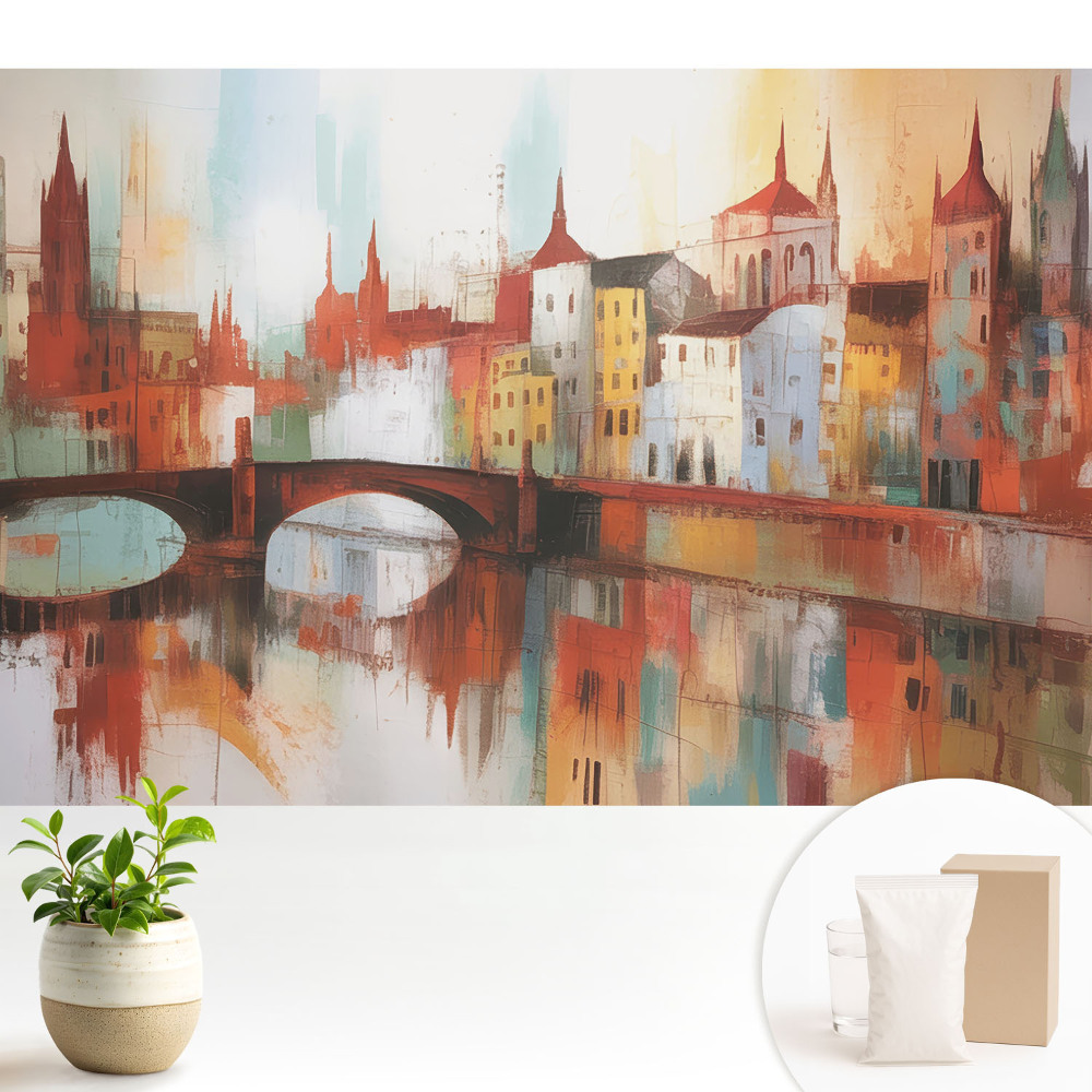 Tapeta s barevným panoramatem města