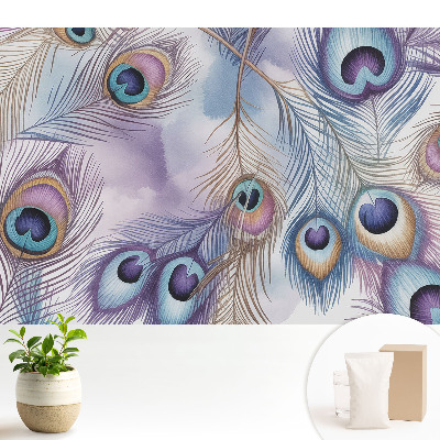 Samolepící tapeta Pastelové abstraktní paví peří