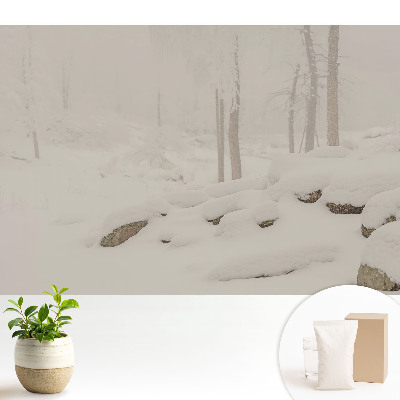 Tapeta na zeď Zimní krajina útulný les
