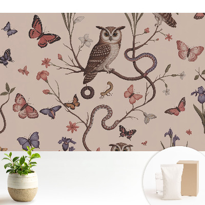 Samolepící tapeta s motivem přírodní idylky motýlů a květin