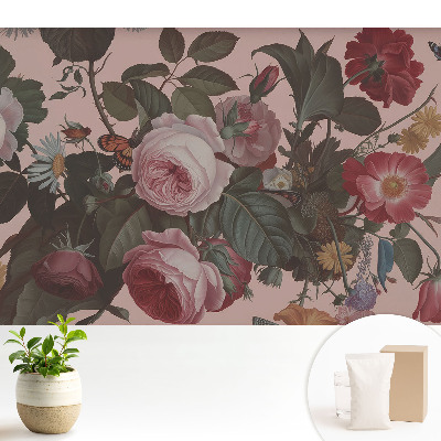 Tapeta Květiny a motýli, harmonie přírody