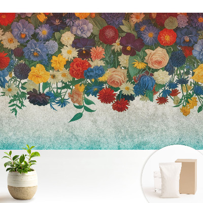 Tapeta do obyvaku Květinový rustikální harmonický motiv.