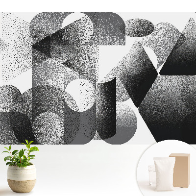 Samolepící tapeta s abstraktním geometrickým vzorem v černé a šedé