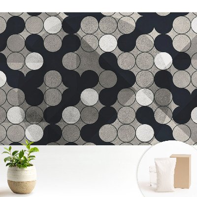 Tapeta na zeď Geometrické kruhy kontrastních odstínů