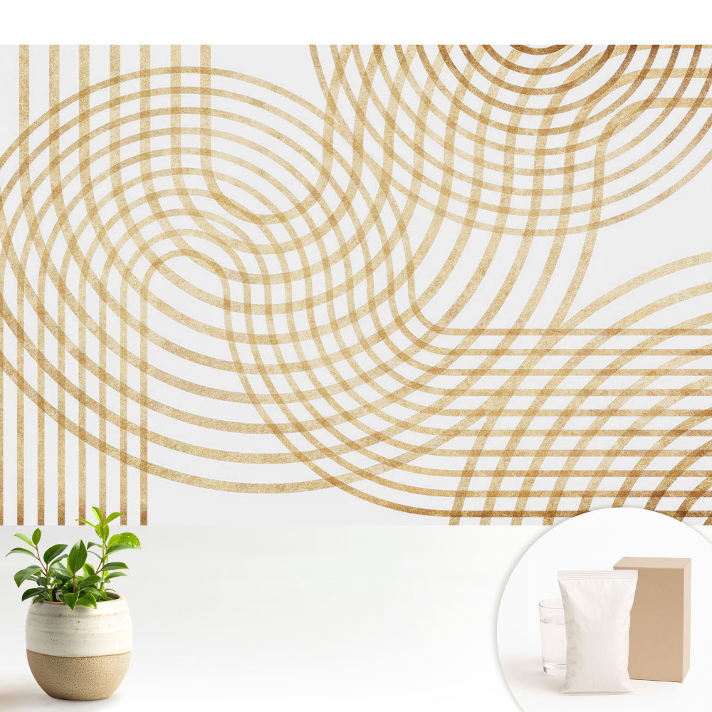 Tapeta na zeď s dynamickým geometrickým vzorem ve stylu elegantního copu