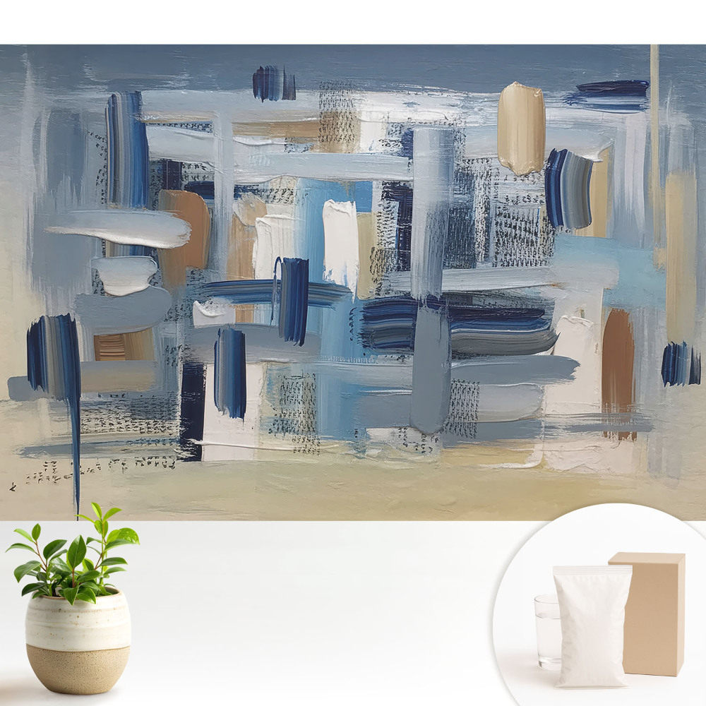 Tapeta do obývacího pokoje s abstraktním barevným složením štětcových tahů