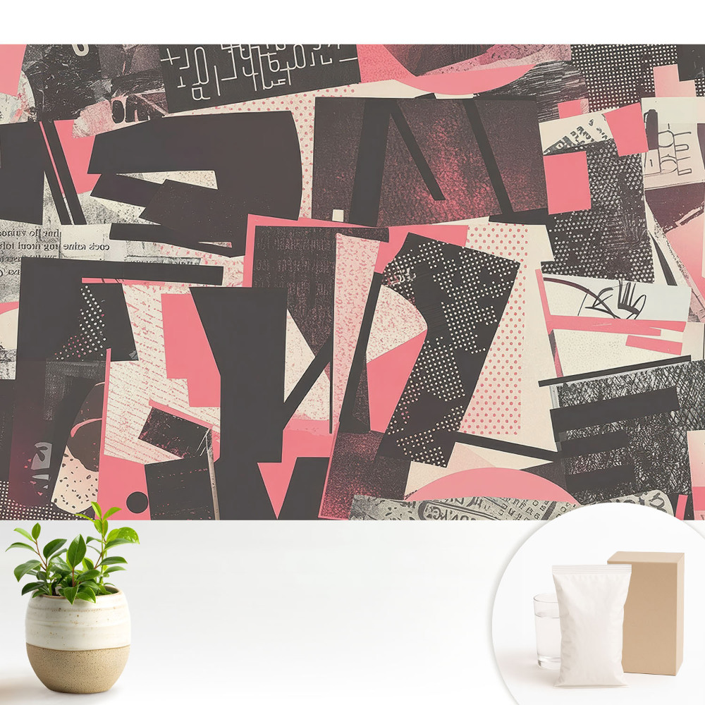 Tapeta na zeď s abstraktním motivem v pestrých barvách a texturách