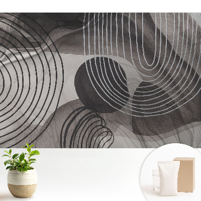 Tapeta s geometrickým vzorem kontrastních šedých čar