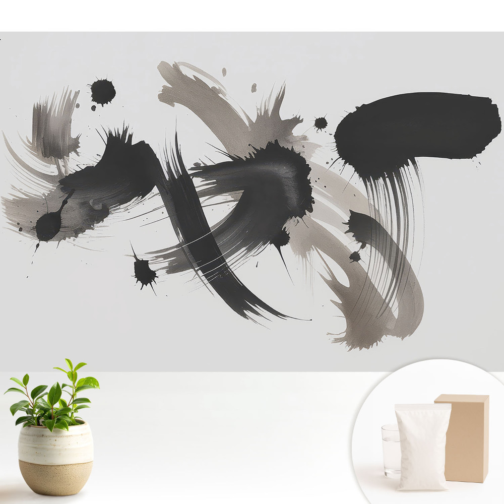 Tapeta s expresivní abstraktní malbou s dynamickými tahy