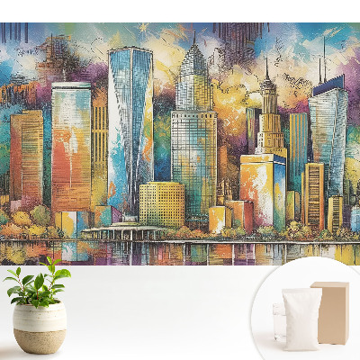 Tapeta do obyvaku Barevné mrakodrapy města energie