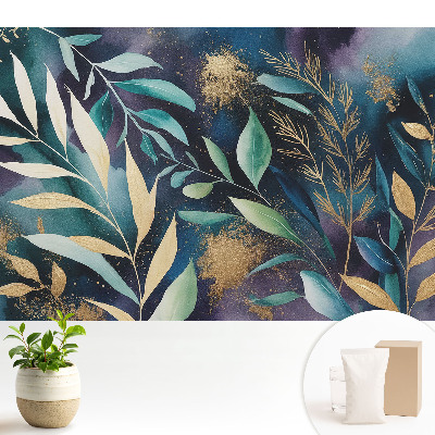 Samolepící tapeta Botanické listy na tmavém pozadí