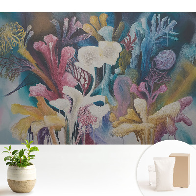 Tapeta na zeď Abstraktní květiny barevná krajina