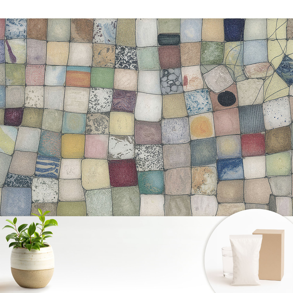 Tapeta do obývacího pokoje s barevnými abstraktními čtverci