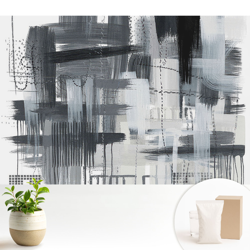 Tapeta s monochromatickým abstraktním motivem tahů