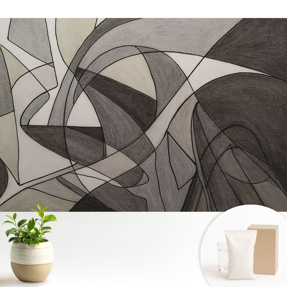 Samolepící tapeta s abstraktním motivem chaosu forem a linií