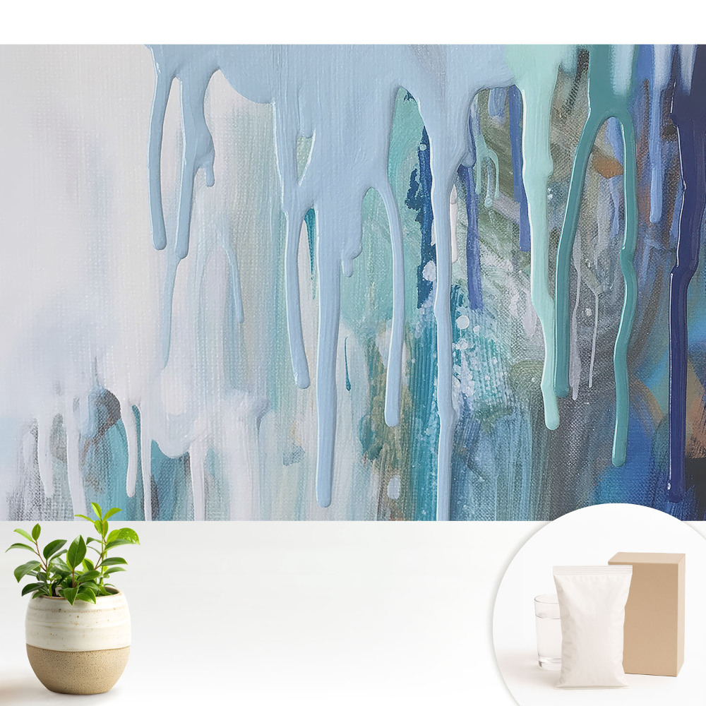 Tapeta do obývacího pokoje v jemnějších, sytějších abstraktních barvách