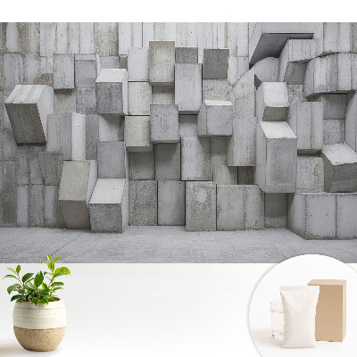 Tapeta do obývacího pokoje s motivem betonových průmyslových kvádrů