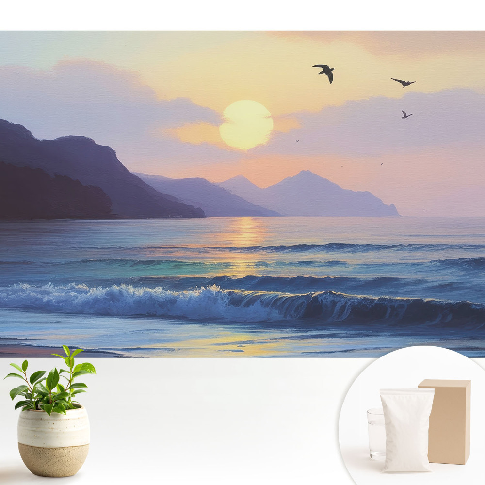 Tapeta na zeď se západem slunce nad mořem v klasickém stylu