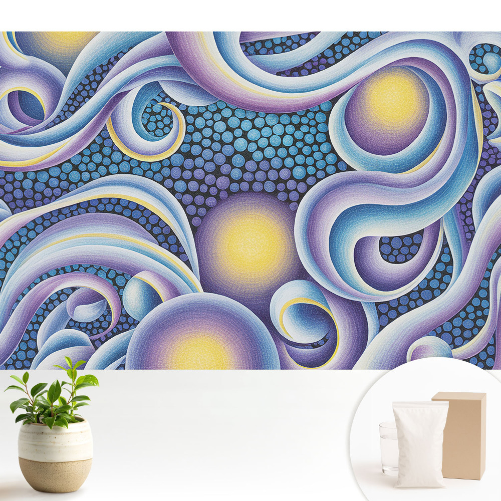 Tapeta do obývacího pokoje s abstraktním motivem barevných vír