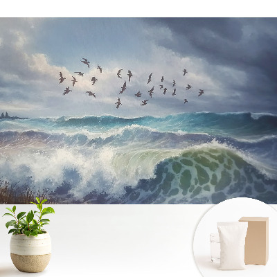 Tapeta na zeď Skupina ptáků mořských vln