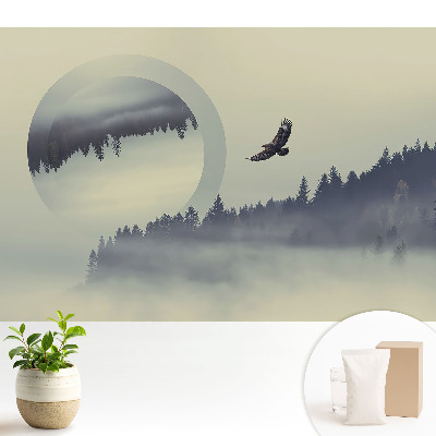 Samolepící tapeta Majestátní pták mezi mlžnými stromy