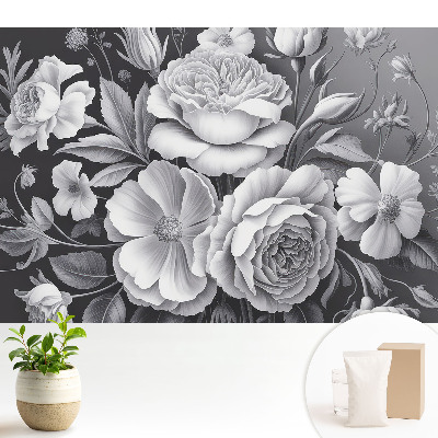 Tapeta Šedé květiny elegance krása