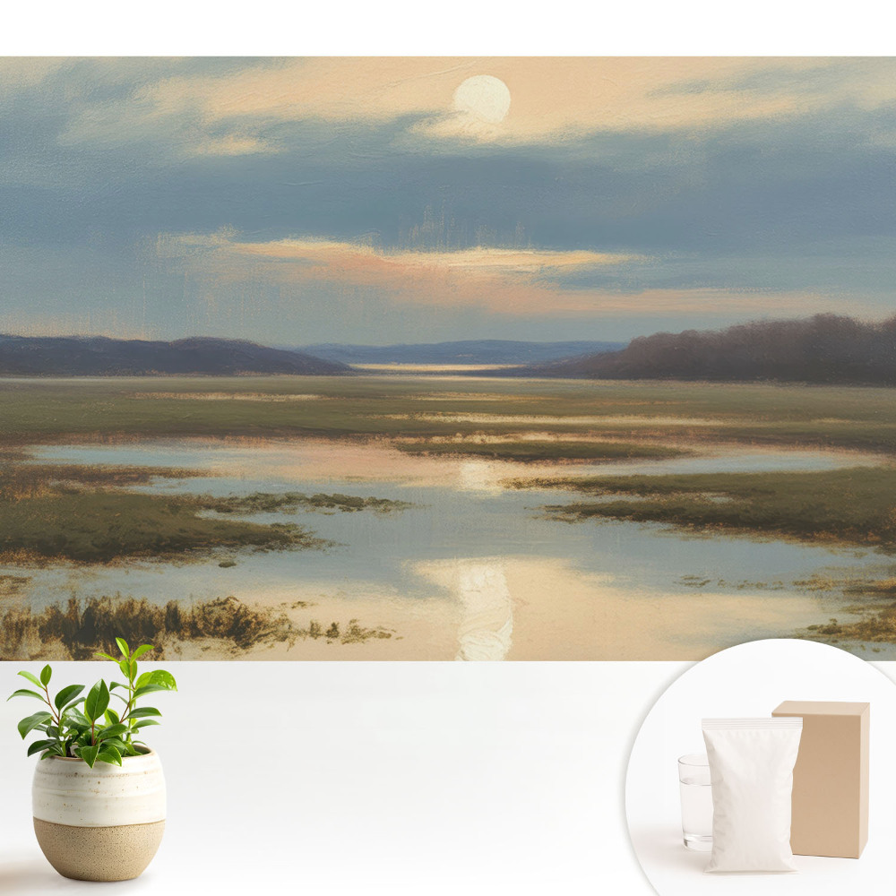 Tapeta se vzorem západu slunce nad polem